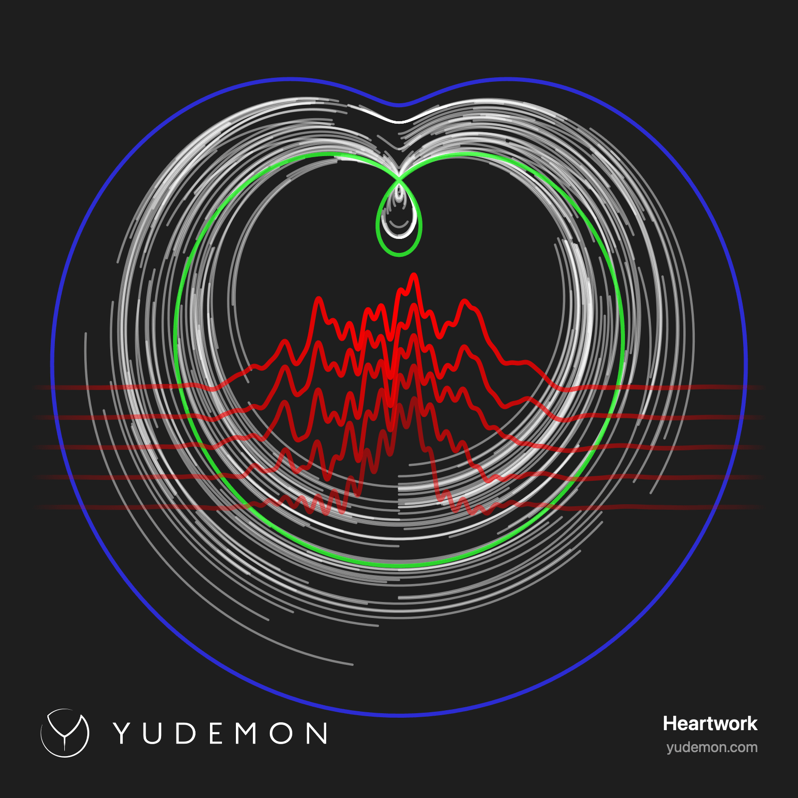 A Heartwork – circular generative artwork drawn from HRV session biodata